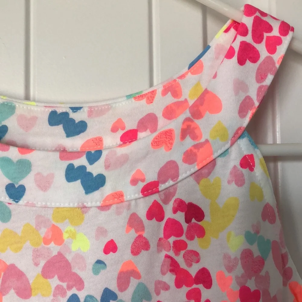 The Children's Place Dress Girls Size Large 10/12 Rainbow Hearts‎ - Picture 5 of 9